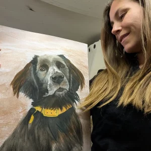 Portraitbild Hund Aquarell